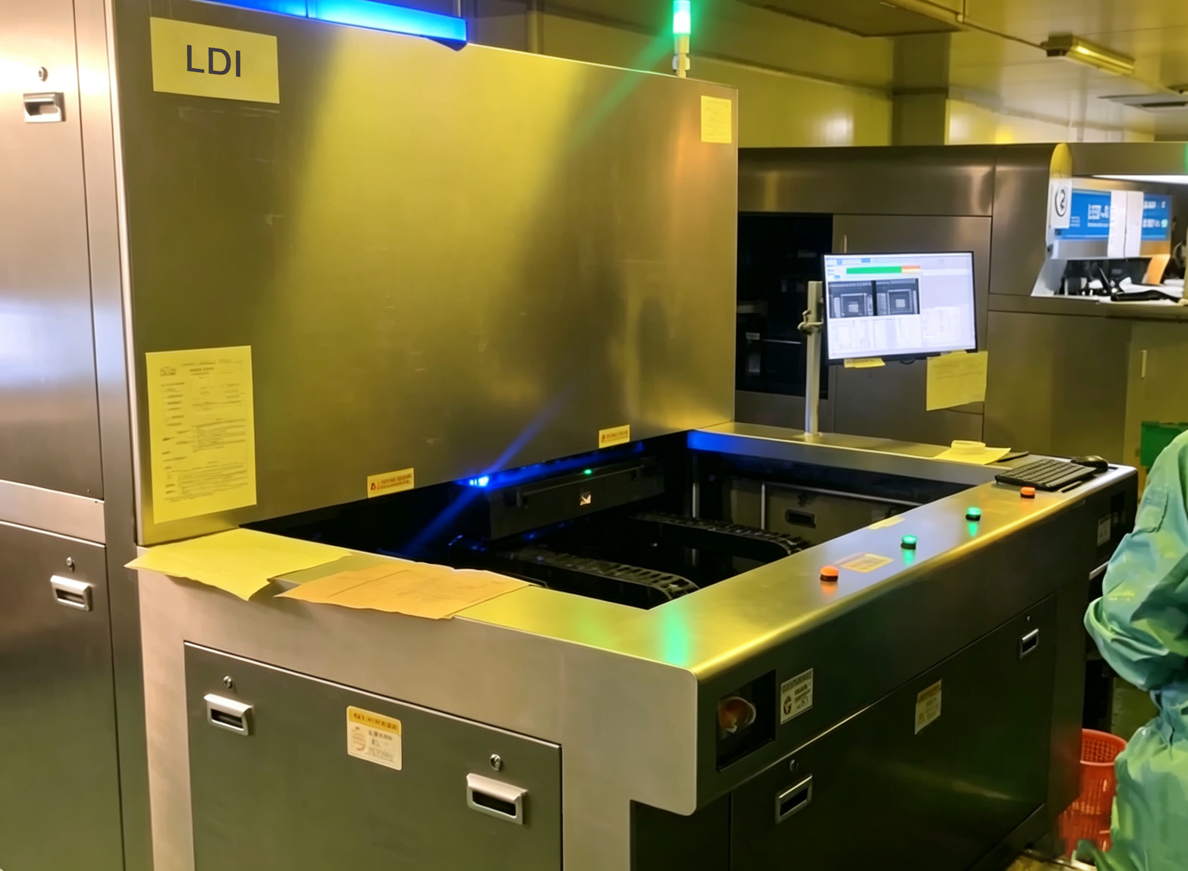 GE-DI8563-100ZH12 LDI Solder Mask Direct Imaging Exposure Machine, 14,000 dpi, 12 DI lenses