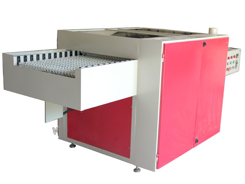 Hot air drying machine for cutting die post-etch washing