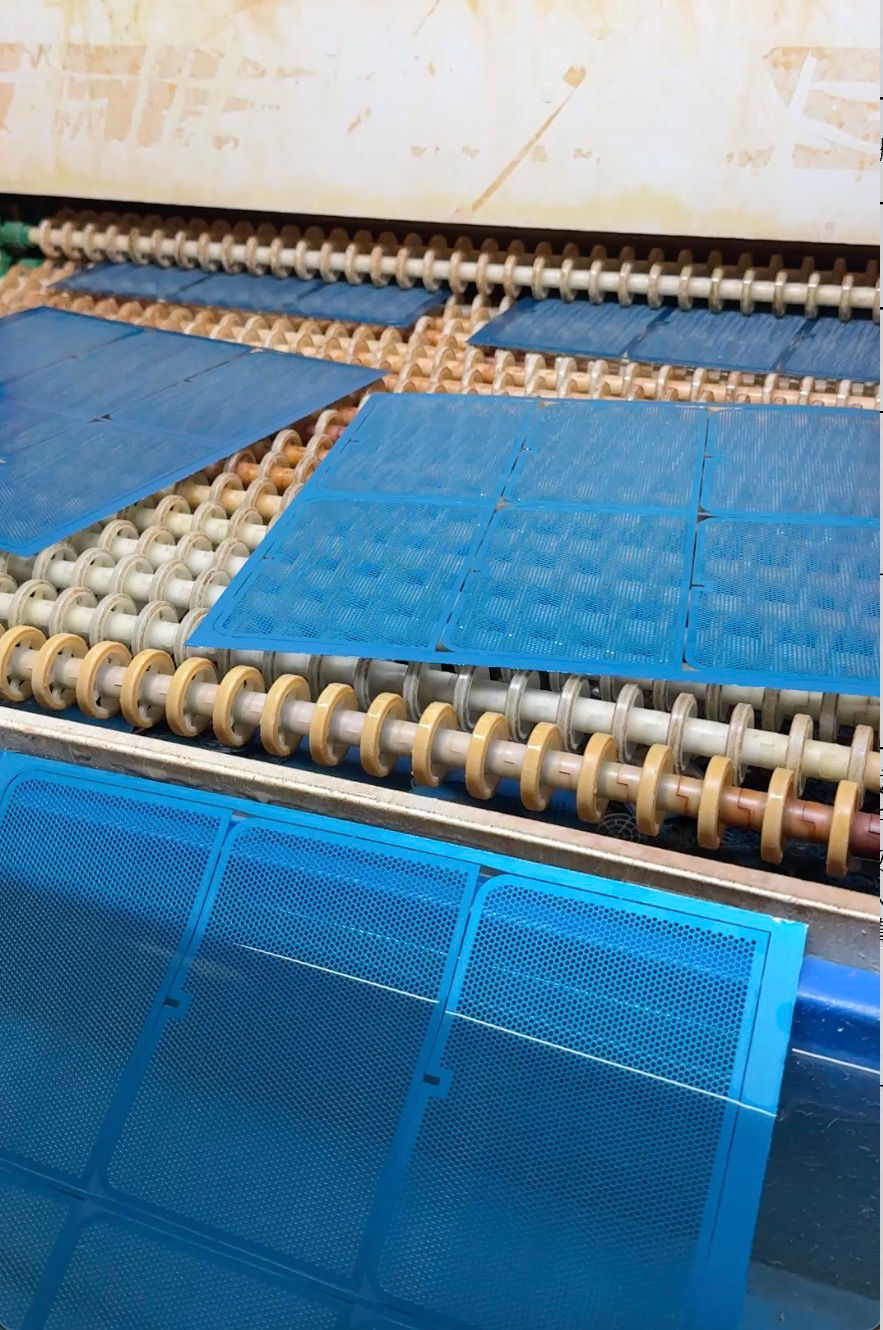 etched test panel after resist strip